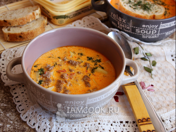 Чизбургер-суп с фаршем, рецепт с фото