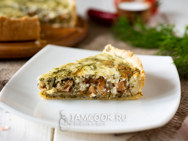 Киш с лисичками, рецепт с фото