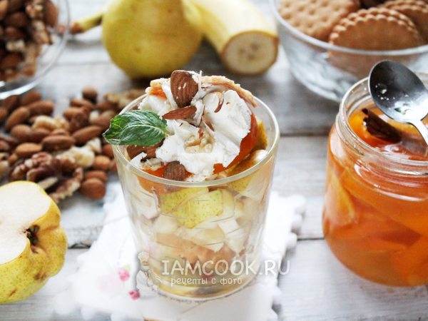 Орехово-фруктовый трайфл с мороженым, рецепт с фото