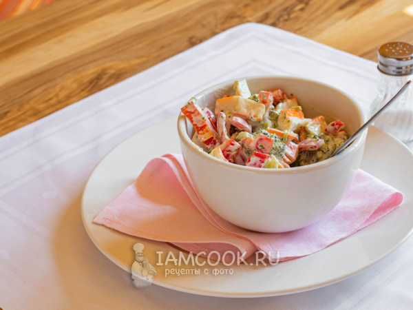 Салат с брокколи, крабовыми палочками и болгарским перцем, рецепт с фото