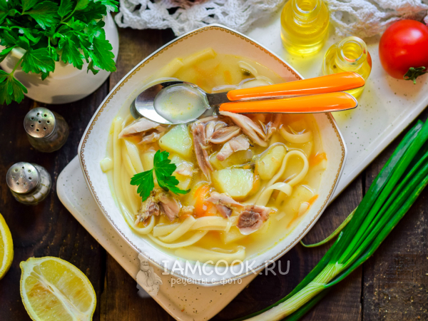 Суп на перепелке с лапшой и грибами, рецепт с фото