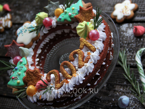 Торт «Рождественский венок», рецепт с фото