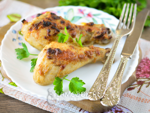 Куриные голени с горчицей в духовке, рецепт с фото