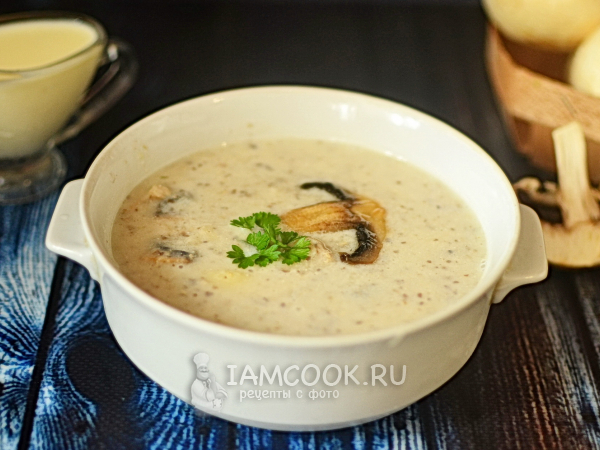 Сливочный суп с шампиньонами и курицей, рецепт с фото
