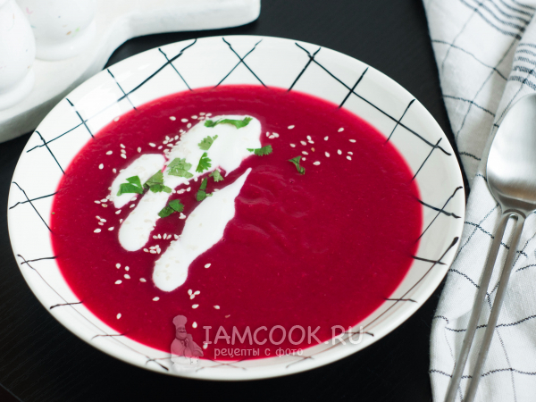Суп-пюре из свеклы, рецепт с фото