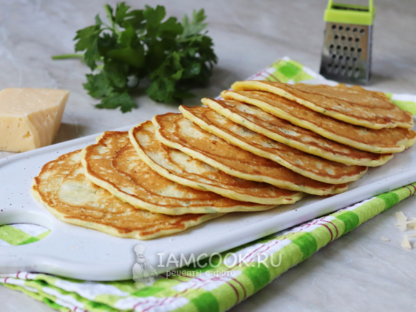 Сырные панкейки, рецепт с фото