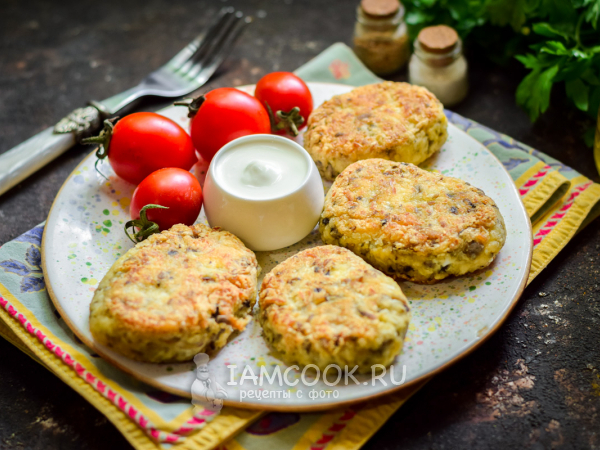 Яичные котлеты с грибами и плавленым сыром, рецепт с фото