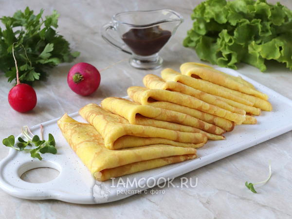 Блины с луком в тесте (на молоке), рецепт с фото