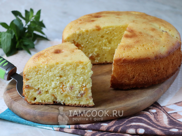 Манник с персиками, рецепт с фото