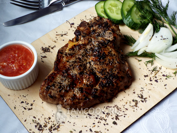 Свиная шея на гриле, рецепт с фото