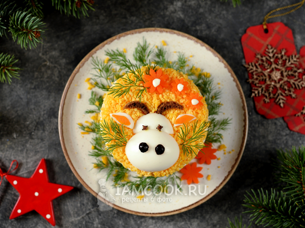 Салат «Мимоза» на Новый год быка, рецепт с фото