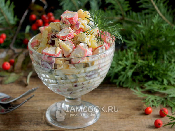 Салат «Нежность» с крабовыми палочками, рецепт с фото