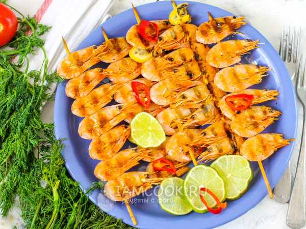 Креветки на электрогриле, рецепт с фото