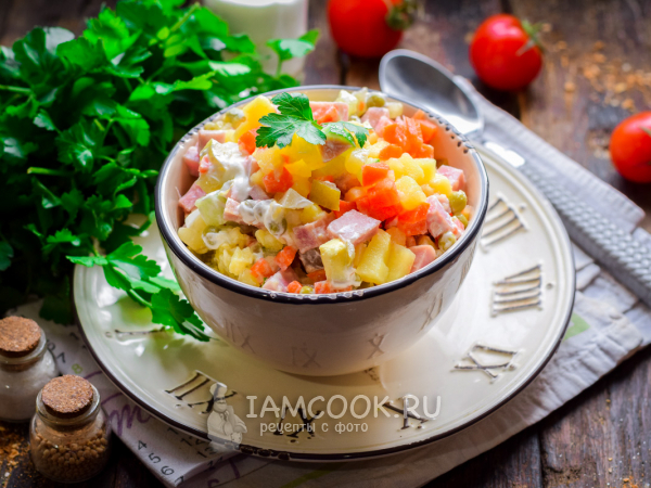 Салат «Столичный» с ветчиной, рецепт с фото