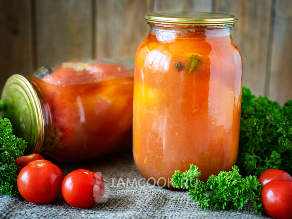 Перец, фаршированный капустой, в томате на зиму, рецепт с фото