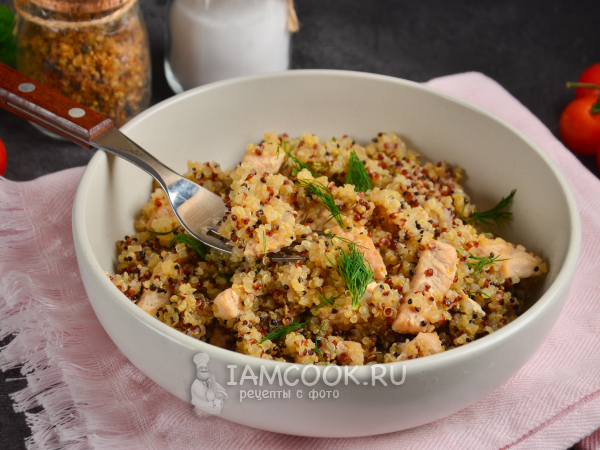 Киноа с индейкой (на сковороде), рецепт с фото
