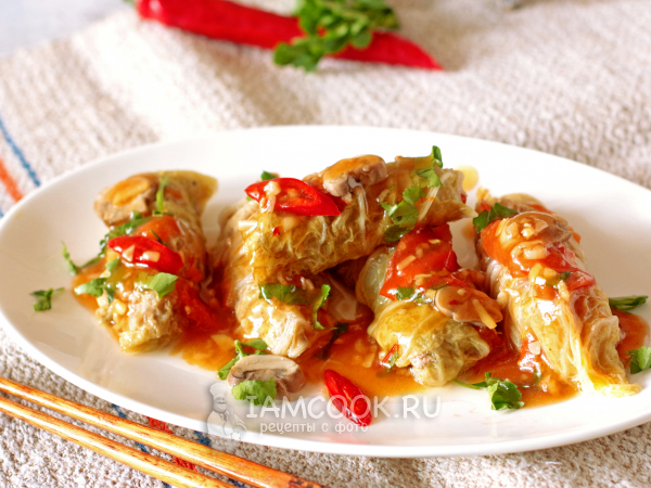 Голубцы по-китайски, рецепт с фото