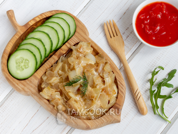 Жареный лук с сыром, рецепт с фото