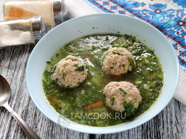 Зеленые щи из крапивы с фрикадельками, рецепт с фото