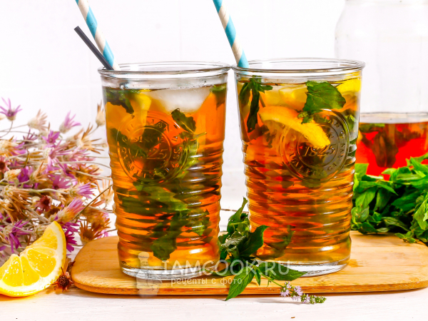 Холодный чай (с лимоном и мятой), рецепт с фото