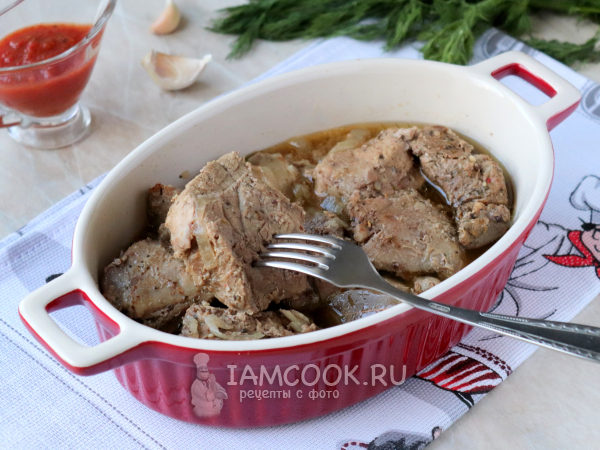 Свинина в банке в духовке, рецепт с фото