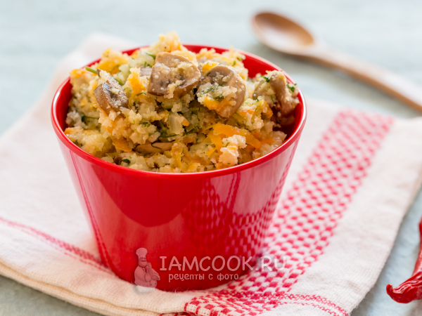 Цветная капуста с грибами на сковороде, рецепт с фото