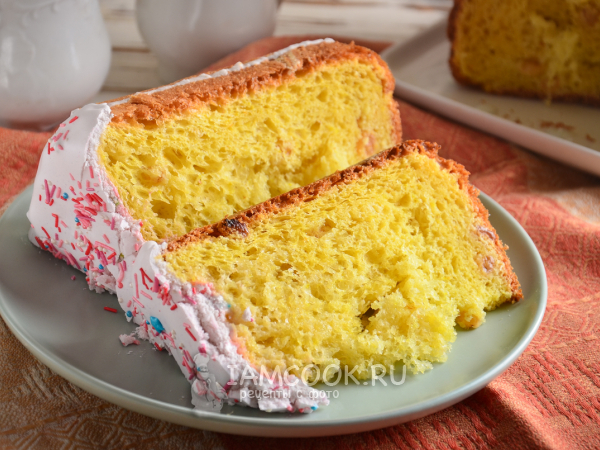 Кулич с апельсином и куркумой в хлебопечке, рецепт с фото