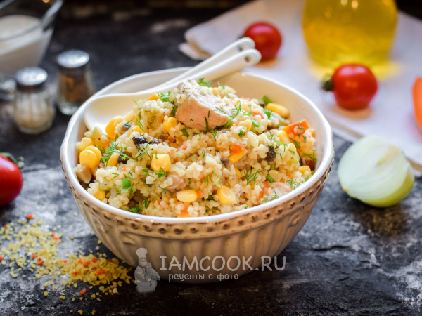 Булгур со свининой и овощами, рецепт с фото