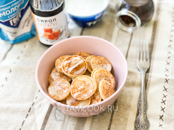 Мини-панкейки на йогурте, рецепт с фото