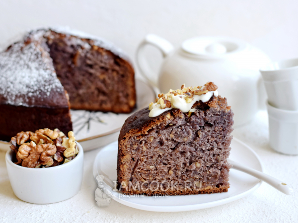 Пирог с вареньем и орехами (на кефире), рецепт с фото