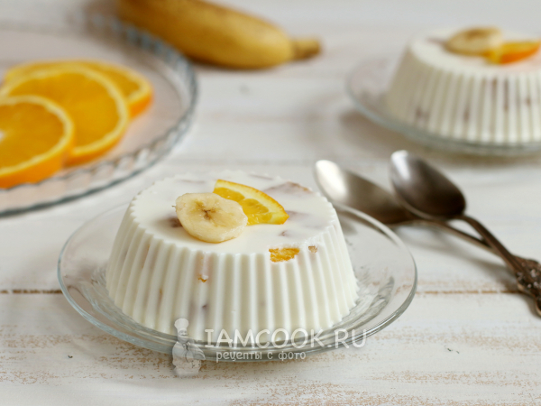 Бланманже с фруктами, рецепт с фото