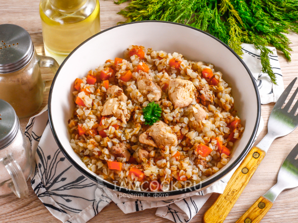 Гречка с индейкой и овощами, рецепт с фото