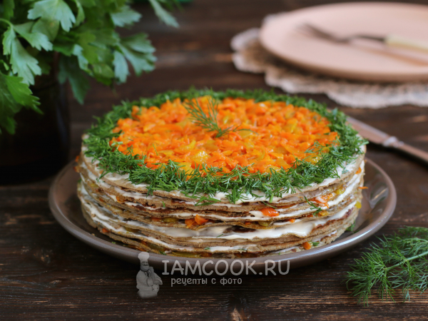 Печеночный торт ПП, рецепт с фото