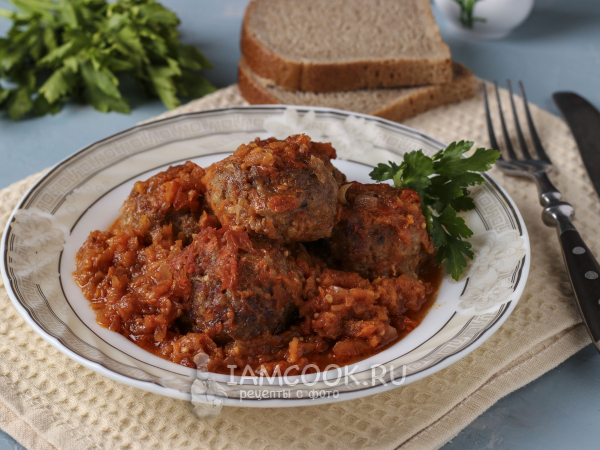 Тефтели в овощной подливе, рецепт с фото