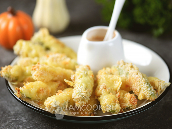 Кабачковые палочки в сырной панировке (в духовке), рецепт с фото