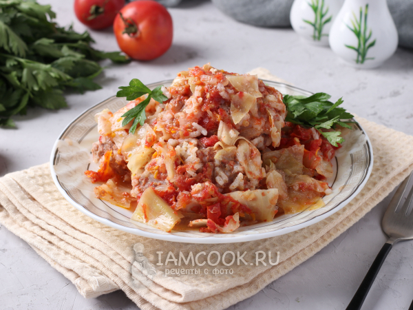 Ленивые голубцы в казане, рецепт с фото