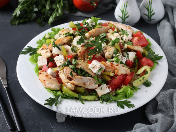 Салат с булгуром и курицей, рецепт с фото