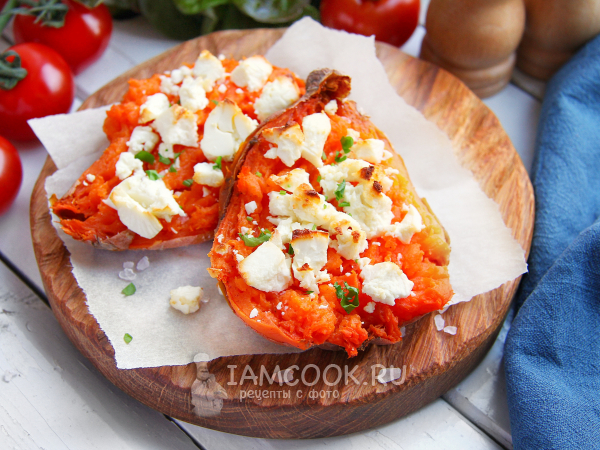 Батат с сыром в духовке, рецепт с фото