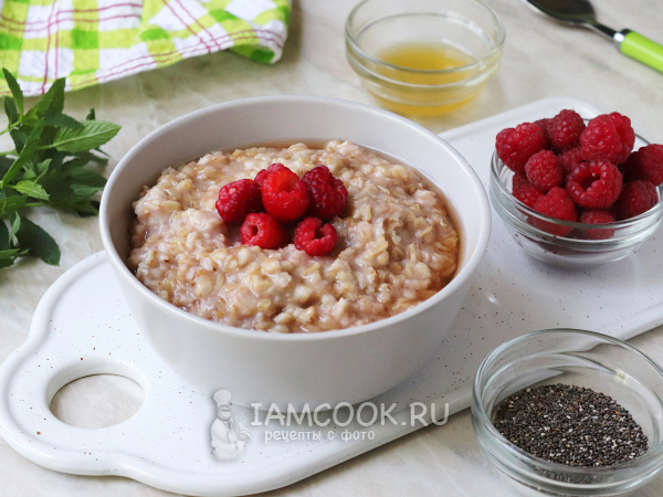 Овсяная каша с малиной, рецепт с фото