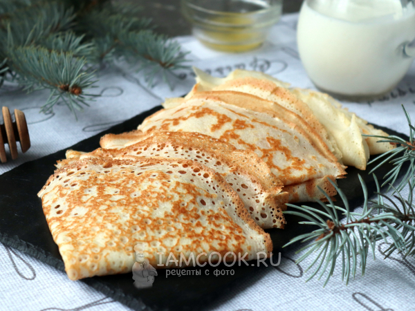 Блины на минералке и кефире, рецепт с фото