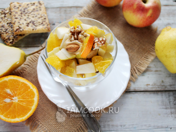 Трайфл с ореховой пастой и фруктами, рецепт с фото