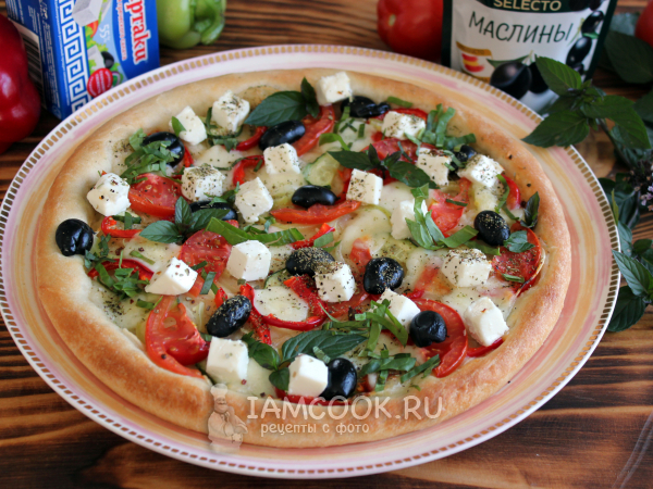 Греческая пицца, рецепт с фото