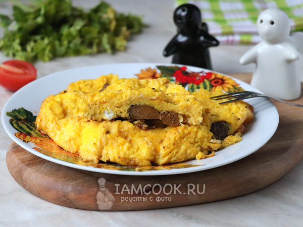 Омлет с куриной печенью (на сковороде), рецепт с фото