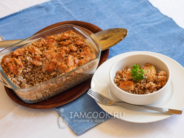 Гречка с тушенкой в духовке, рецепт с фото