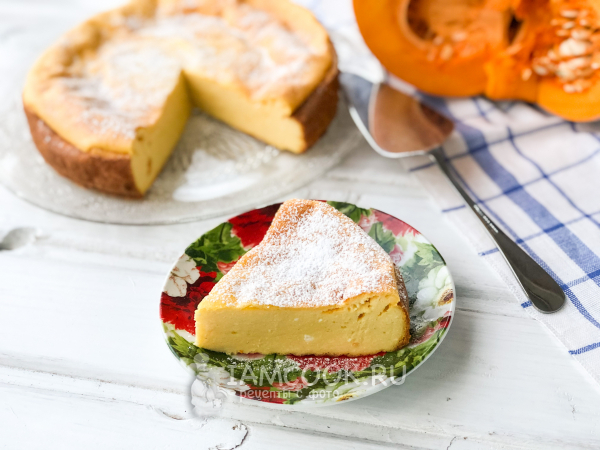 Манник с творогом и тыквой (на кефире), рецепт с фото