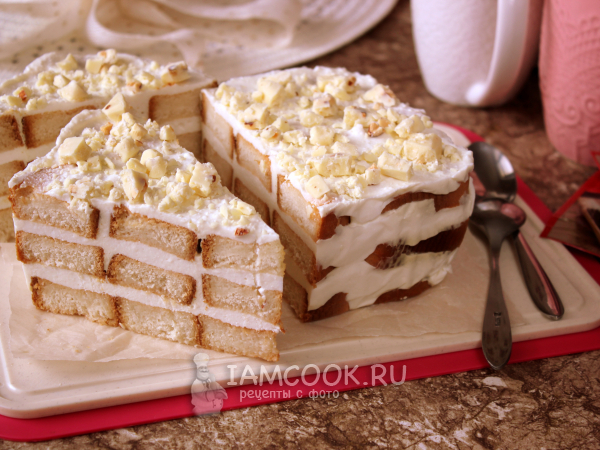 Торт «Нежность» без выпечки, рецепт с фото