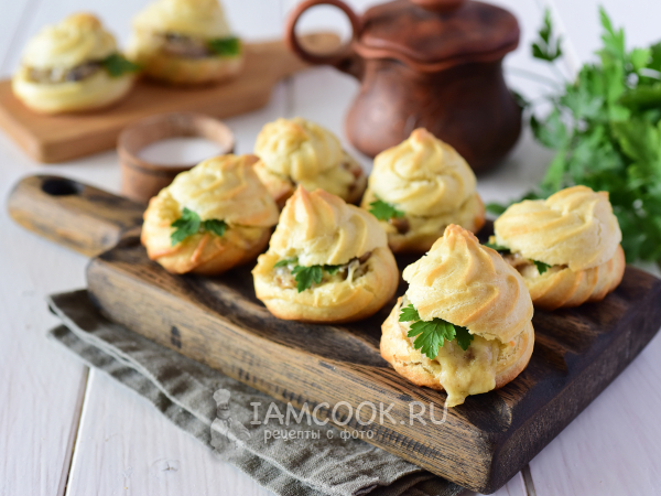 Жульен в профитролях, рецепт с фото
