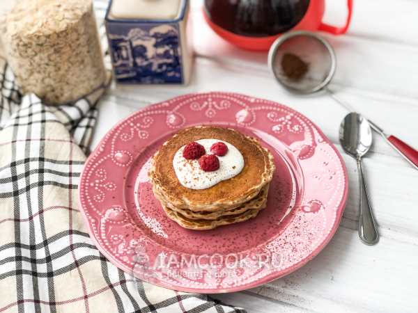 Овсяные оладьи с цельнозерновой мукой, рецепт с фото