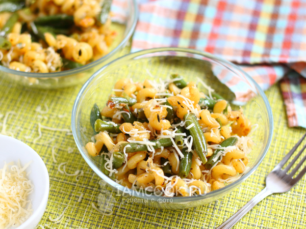 Макароны со стручковой фасолью, рецепт с фото