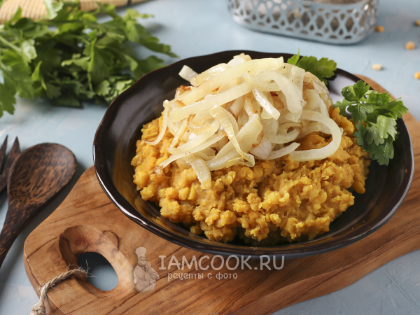 Постное гороховое пюре со специями, рецепт с фото